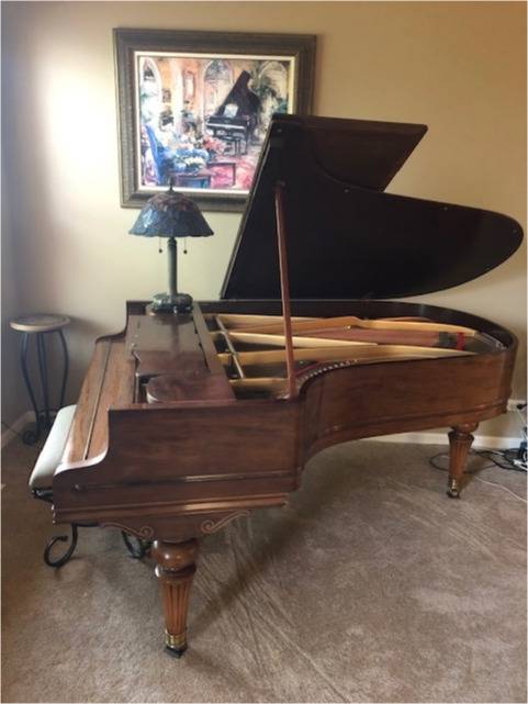 c.1911 Chickering & Sons Mahogany Parlor (6') Grand Piano.