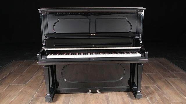 Vintage Steinway Upright Piano, High Gloss Ebony