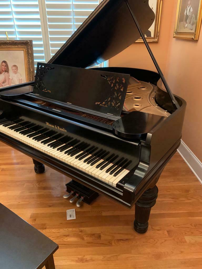 Great Mason & Hamlin model AA grand piano & Steinway chair